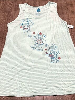 Disney Aulani Resort Light Mint and White Striped Tank